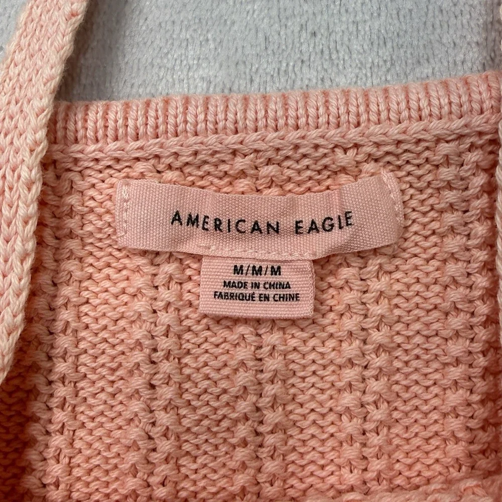 American Eagle Pink‎ Cable Knit Cardigan & Cami Set Womens XL